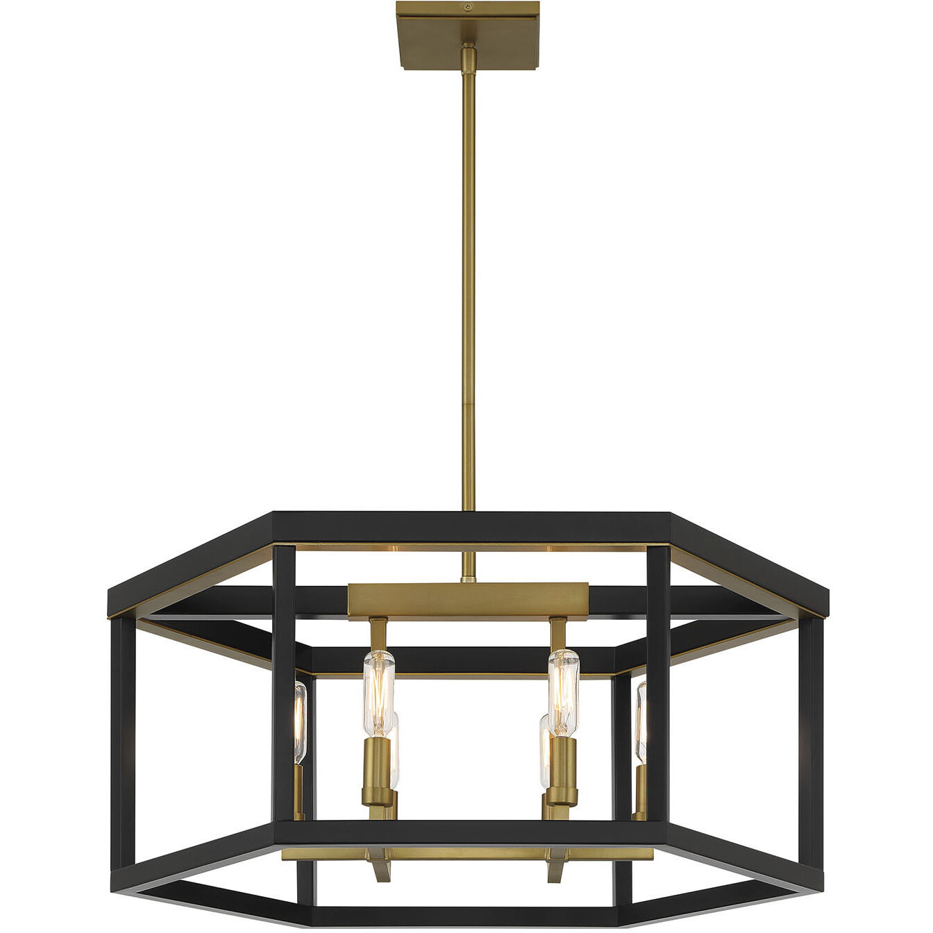 Union Estates 6 Light 24 inch Coal And Soft Brass Island Light Ceiling Light